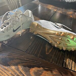 Nike White and Gold Football cleats Mizzou